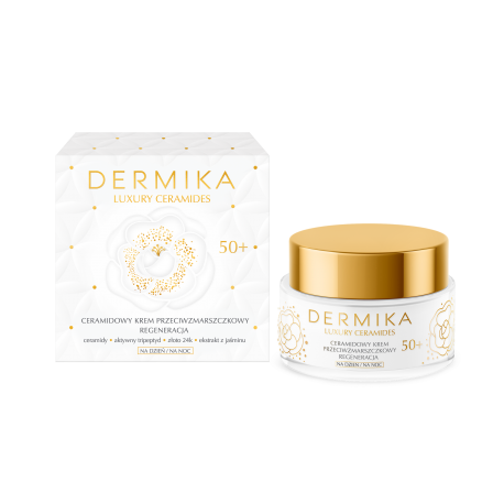 Dermika Luxury Ceramides - ceramidowy krem przeciwzmarszczkowy 50+ dzień/ noc - REGENERACJA, poj. 50 ml