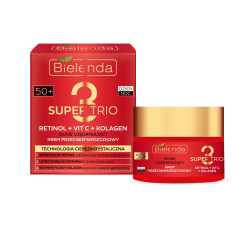 Bielenda SUPER TRIO 3/ RETINOL+VIT C+KOLAGEN - silnie ujędrniający krem przeciwzmarszczkowy 50+ DZIEŃ/ NOC, poj. 50 ml