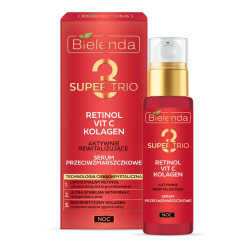 Bielenda SUPER TRIO 3/ RETINOL + VIT C + COLLAGEN - actively revitalizing anti-wrinkle night serum, volume 30 ml