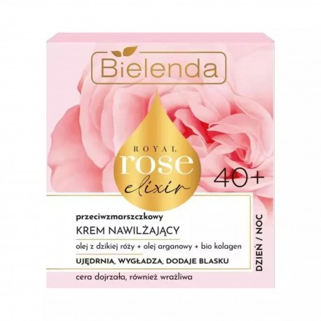 Bielenda Royal Rose Elixir - przeciwzmarszczkowy krem nawilżający 40+ na dzień i na noc, poj. 50 ml