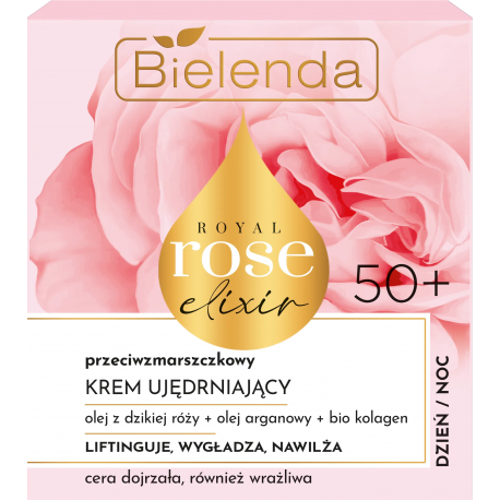 Bielenda Royal Rose Elixir - przeciwzmarszczkowy krem ujędrniający 50+ na dzień i na noc, poj. 50 ml