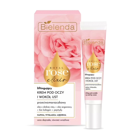 Bielenda Royal Rose Elixir - Liftingujący krem pod oczy i wokół ust na dzień i na noc, poj. 15 ml