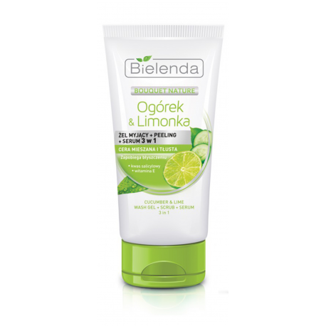 Ogórek & Limonka 3w1 Żel myjący + Peeling + Serum, poj. 175 ml.