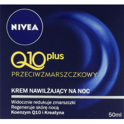 Q10 plus, przeciwzmarszczkowy krem nawilżający na noc, poj. 50 ml.