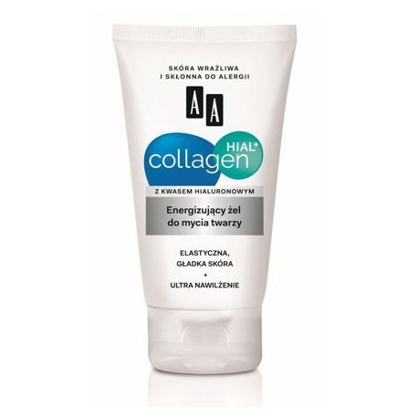 AA Collagen Hial+ Energizujący żel do mycia twarzy, poj. 150 ml.