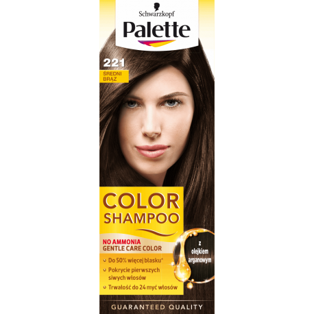 Palette Color Shampoo - szampon koloryzujący bez amoniaku, nr 221 Średni Brąz