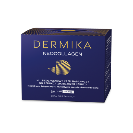 Dermika Neocollagen - multikolagenowy krem naprawczy do redukcji zmarszczek i bruzd na dzień i na noc, 60+, poj. 50 ml