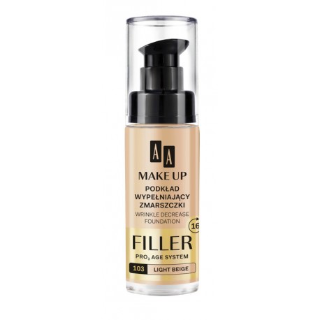 AA MAKE UP - wrinkle filling foundation, no. 103 light beige, 30 ml