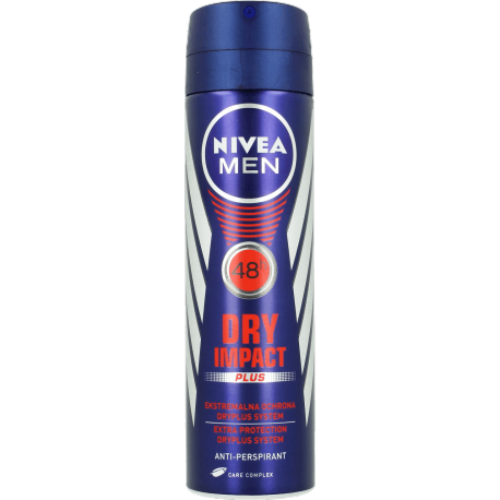 NIVEA MEN Dry Impact - antyperspirant w sprayu, 48h, poj. 150 ml