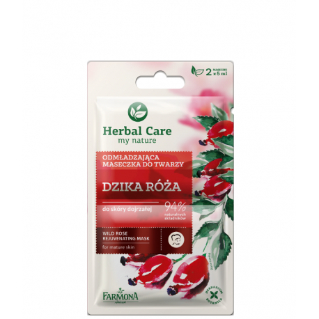 HERBAL CARE - Wild Rose Rejuvenating Mask, capacity 2 x 5 ml