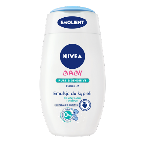 NIVEA Baby - hypoallergenic bath lotion, Pure & Sensitive, emollient, 200  ml capacity - POLKA Health & Beauty