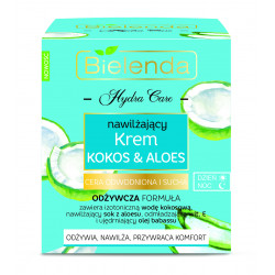 Bielenda HYDRA CARE - Moisturizing face cream Coconut & ALOES for dry and dehydrated skin day/night, 50 ml