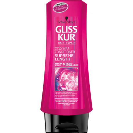 Gliss Kur Supreme Length - odżywka do włosów długich, skłonnych do zniszczeń, z rozdwajającymi się końcówkami, poj. 200 ml
