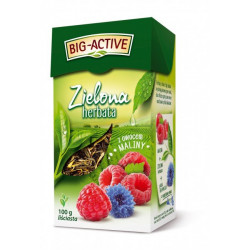 Big-Active - herbata zielona z owocem maliny, liściasta, poj. 100 g