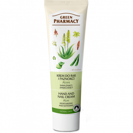 Green Pharmacy Aloe Vera Hand and Nail Cream, moisturizing, softening, capacity 100 ml