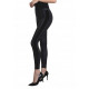 Faux Leather Leggings with Velvet Side Stripes - SAVAGE