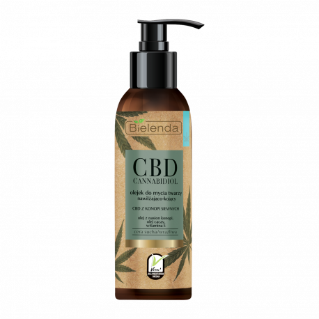 Bielenda CBD Cannabidiol - olejek do mycia twarzy z CBD z konopi siewnych – cera sucha / wrażliwa, poj. 140 ml