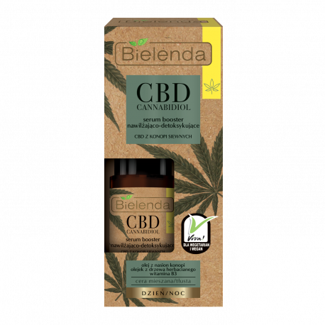 Bielenda CBD Cannabidiol - moisturizing and detoxifying booster serum with CBD from hemp seed for combination/oily skin, 15 ml