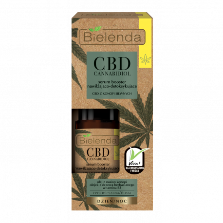 Bielenda CBD Cannabidiol - serum booster nawilżająco-detoksykujące z CBD z konopi siewnych cera mieszana/ tłusta, poj. 15 ml