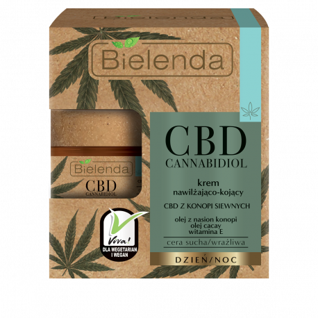 Bielenda CBD Cannabidiol - moisturizing and soothing cream with CBD from hemp seed for dry / sensitive skin, size 50 ml