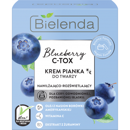 Bielenda BLUEBERRY C-TOX - krem-pianka nawilżająco-rozświetlający, poj. 40 g