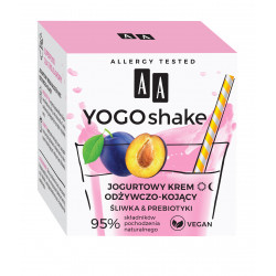 AA YOGO SHAKE - krem odżywczo-kojący, Jogurtowy, ŚLIWKA & PREBIOTYKI, poj. 50 ml