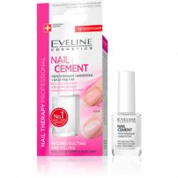 Eveline Nail Therapy Professional - NAIL CEMENT, odżywka wypełniająca + baza pod lakier, poj. 12 ml