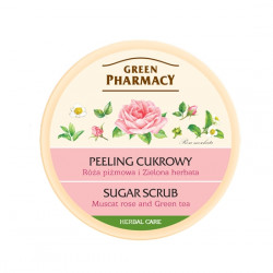 Green Pharmacy - sugar peeling, musk rose and green tea, capacity 300 ml