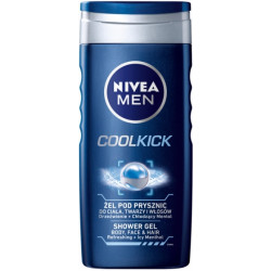 NIVEA Men Cool Kick - żel pod prysznic do mycia ciała, twarzy i włosów, poj. 250 ml