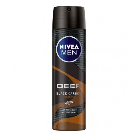 NIVEA Men Deep Black Carbon Espresso 48 h - antyperspirant do ciała w aerozolu, poj. 150 ml