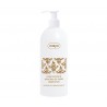 Regenerating argan body milk, 400 ml capacity.