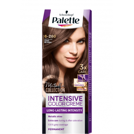 Palette Intensive Color Creme - coloring cream, 6-280 Metallic Dark Blonde (Metallic Collection)