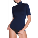 Seamless Short Sleeve Mock Turtleneck