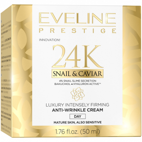 Eveline Prestige 24K Snail & Caviar - luxurious Intensively firming anti-wrinkle day cream, 50 ml