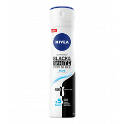 Nivea Black & White Invisible PURE - Antiperspirant Spray for women, 48 h, capacity 150 ml