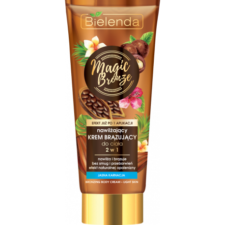 Bielenda MAGIC BRONZE - 2-in-1 Moisturizing Body Bronzing Cream - Light complexion, 200 ml