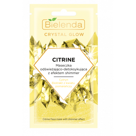 Bielenda CRYSTAL GLOW CITRINE - refreshing and detoxifying mask with shimmer effect, net weight: 8 g