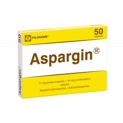 Aspargin 250 mg - tabletki z jonami magnezu i potasu, 50 szt.
