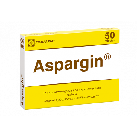 Aspargin 250 mg - tabletki z jonami magnezu i potasu, 50 szt.