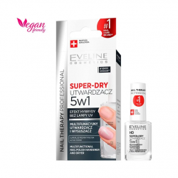 Eveline Nail Therapy Professional - Super-dry 5in1, multifunctional hardener and drier, 12 ml