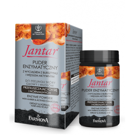 Jantar - enzymatic powder with amber extract and coal for scalp and hair, net weight: 30g