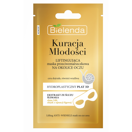 Bielenda SMOOTH CURE - Lifting anti-wrinkle mask in a sheet for the eye contour area, contents: 1 pcs. (10g)