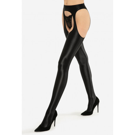 Black Fishnet Tights with Sexy Lace Panty - DIONE 01 - Gatta Wear