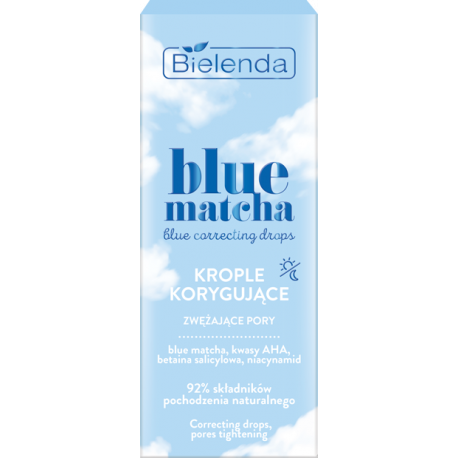 Bielenda BLUE MATCHA blue correcting drops - corrective, pore narrowing drops DAY/ NIGHT, capacity 30 ml