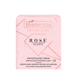 Bielenda CRYSTAL GLOW ROSE QUARTZ - kryształowy krem nawilżająco-rozświetlający NA DZIEŃ/ NA NOC, poj. 50 ml