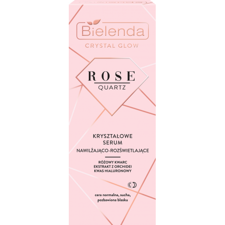 Bielenda CRYSTAL GLOW ROSE QUARTZ - crystal moisturizing and illuminating serum DAY/NIGHT, capacity 30 ml