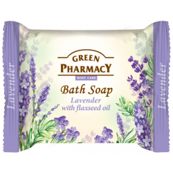 Green Pharmacy Bath Soap - bar soap, lavender and linseed oil, net weight: 100 g