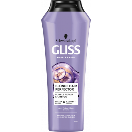 Gliss Blonde Hair Perfector - szampon do naturalnych, farbowanych lub rozjaśnionych blond włosów, poj. 250 ml