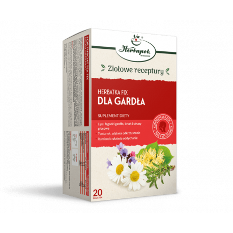 Herbatka Fix - Dla Gardła, kompozycja ziół, suplement diety, masa netto: 40g (20 saszetek x 2g)