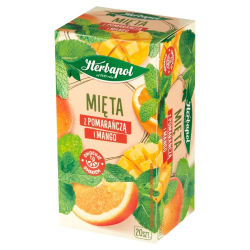 Herbapol Lublin - mint with orange and mango, citrus-flavored herbal and fruit tea: 30 g (20 bags x 1.5 g)